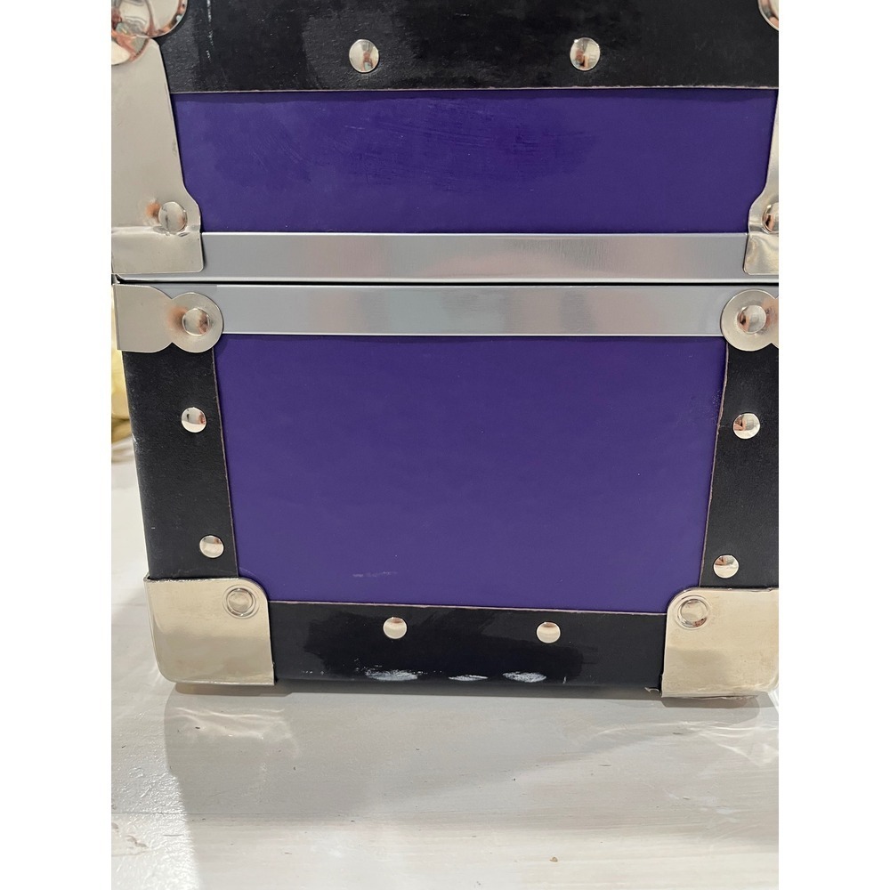 Mini Bunk Trunk camp lock box Purple Storage Box Organizer Keepsake 14 x 8 x 8 - Picture 4 of 12